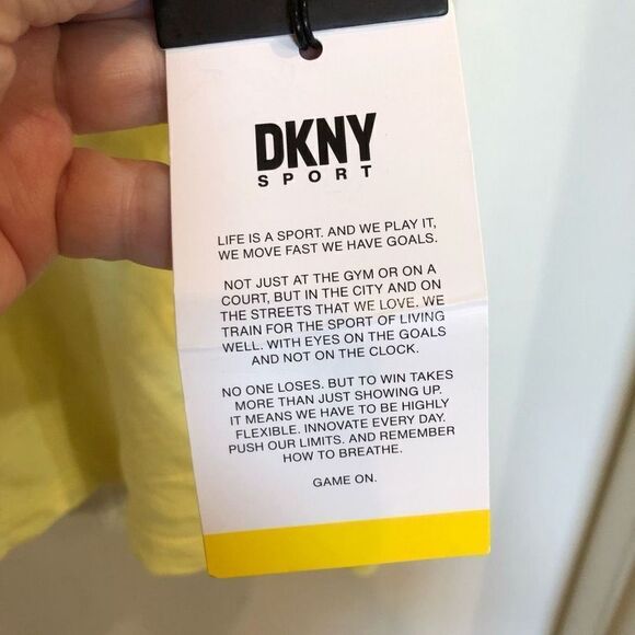 DKNY SPORT - L Sz L - Cotton Embroidered Logo Tee in Lemon Yellow. NWT! - Picture 14 of 14